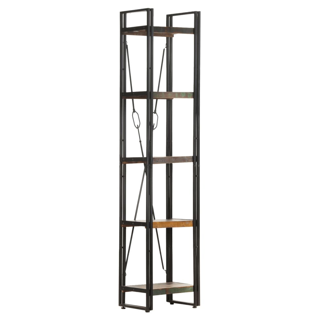 vidaXL 5-Tier Bookcase 15.7"x11.8"x70.9" Solid Reclaimed Wood-4