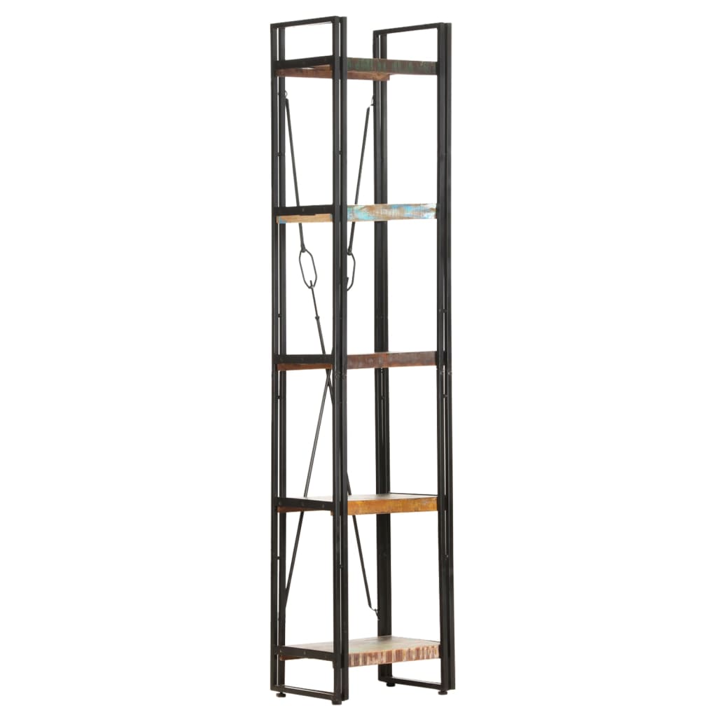 vidaXL 5-Tier Bookcase 15.7"x11.8"x70.9" Solid Reclaimed Wood-6