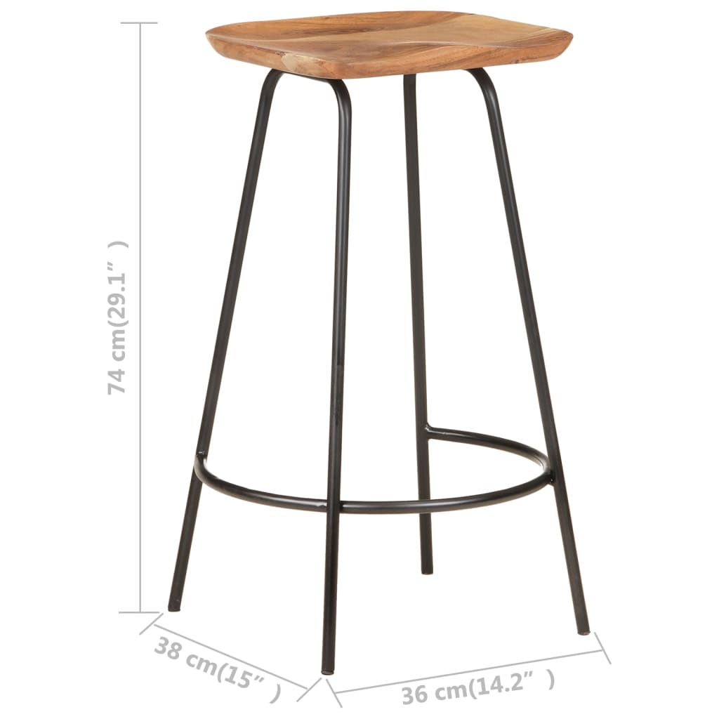 vidaXL Bar Stool Bar Seat Counter Height Stool for Pub Kitchen Solid Wood-8