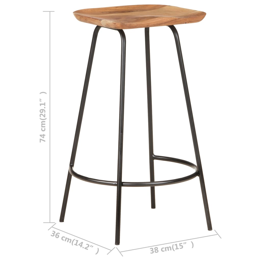 vidaXL Bar Stool Bar Seat Counter Height Stool for Pub Kitchen Solid Wood-14