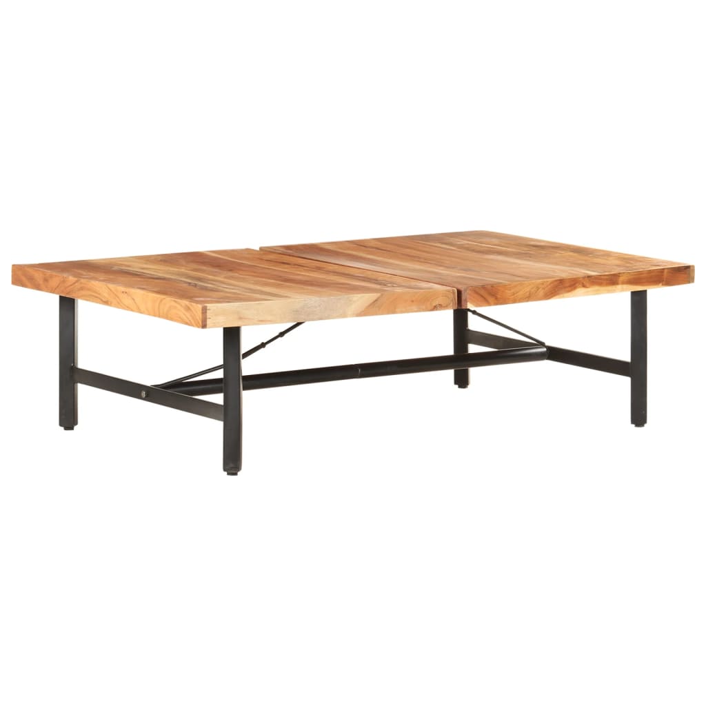 vidaXL Coffee Table 55.9"x35.4"x16.5" Solid Acacia Wood-6