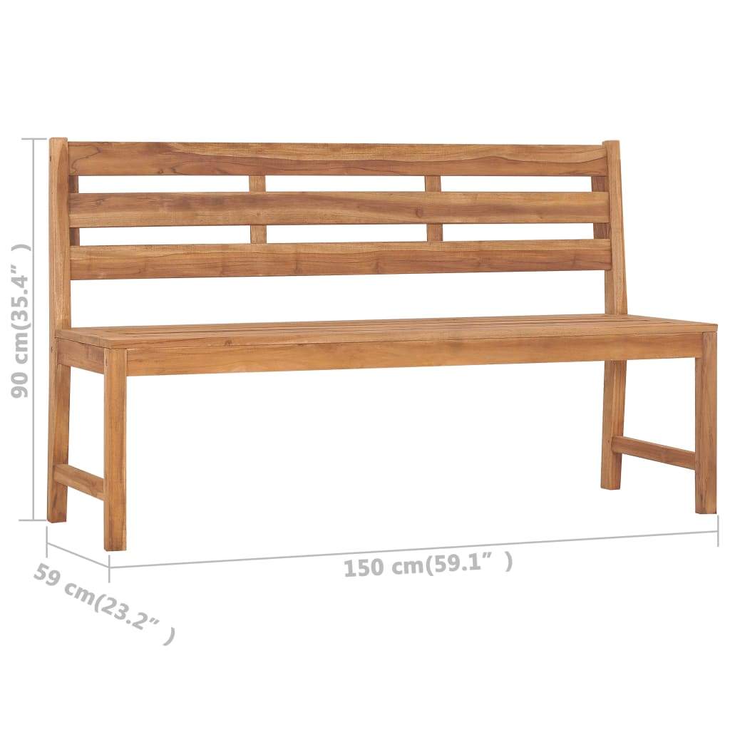 Solid Teak Wood Patio Bench Garden Outdoor Wooden Chair Multi Sizes