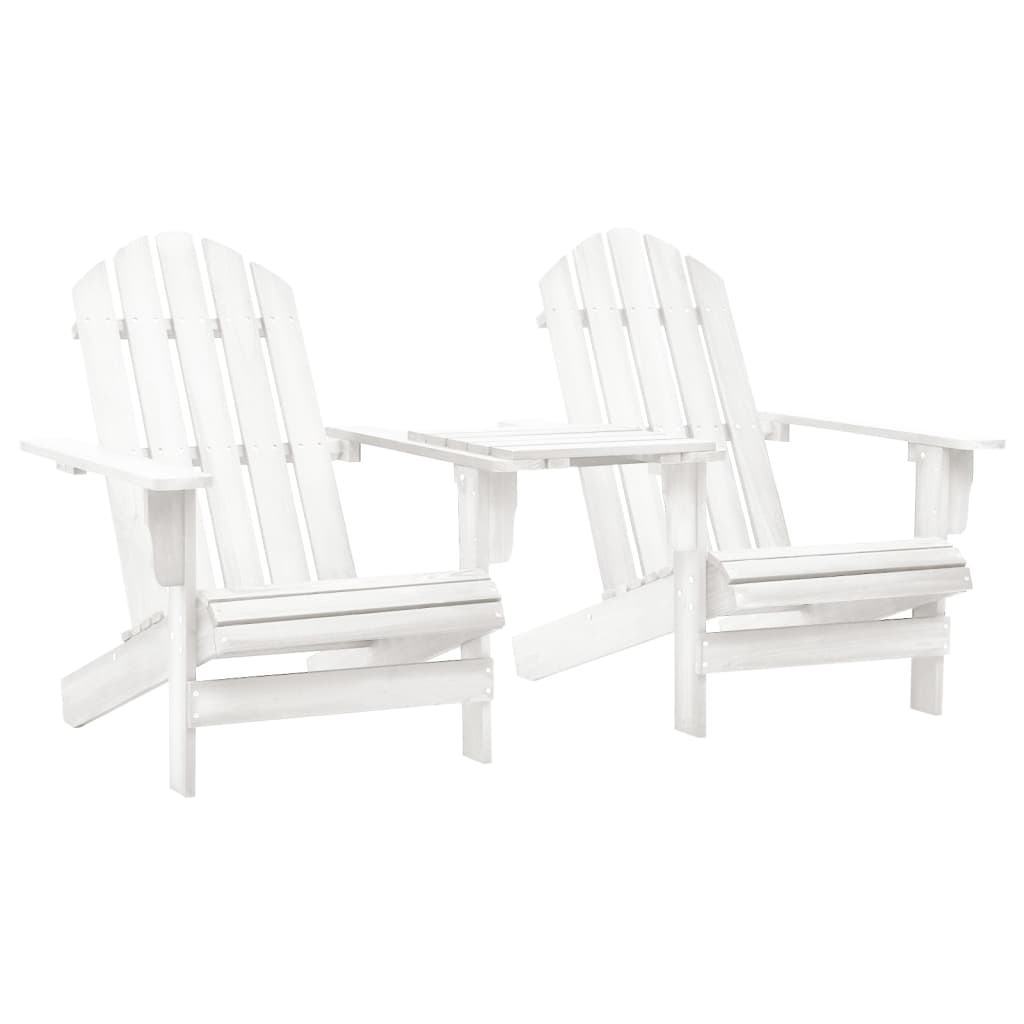 vidaXL Adirondack Chairs Patio Chair with Tea Table for Porch Solid Wood Fir-0