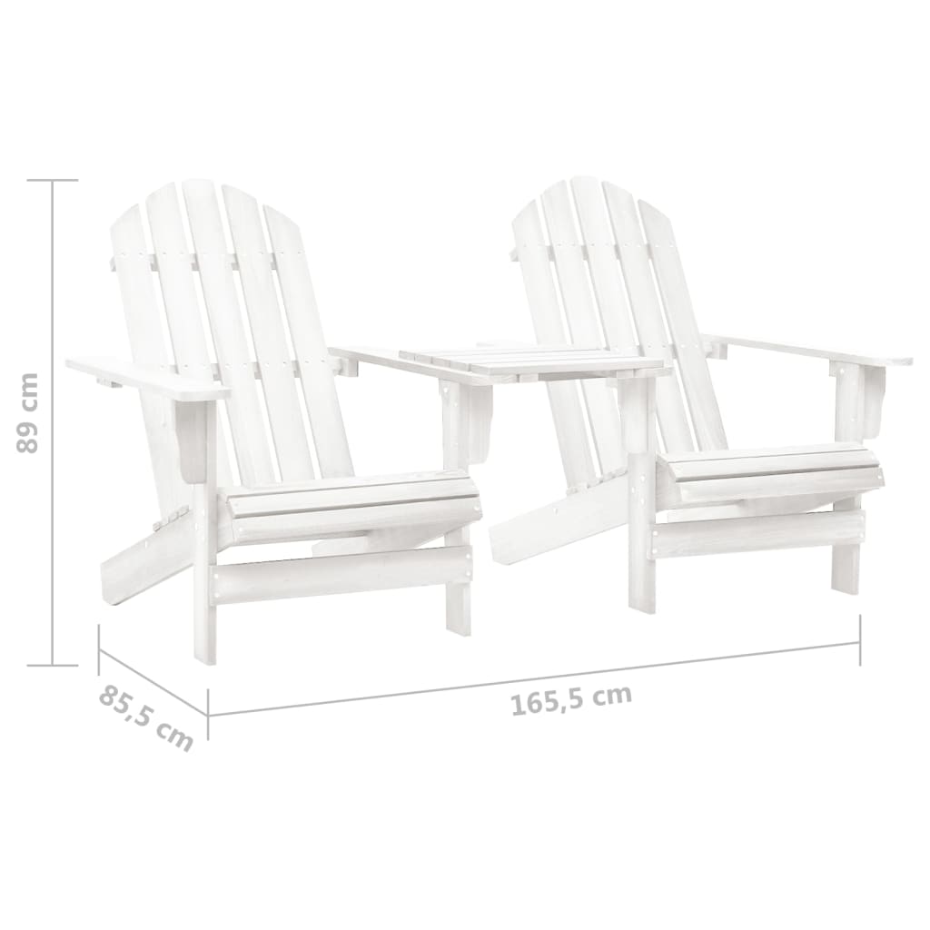 vidaXL Adirondack Chairs Patio Chair with Tea Table for Porch Solid Wood Fir-17