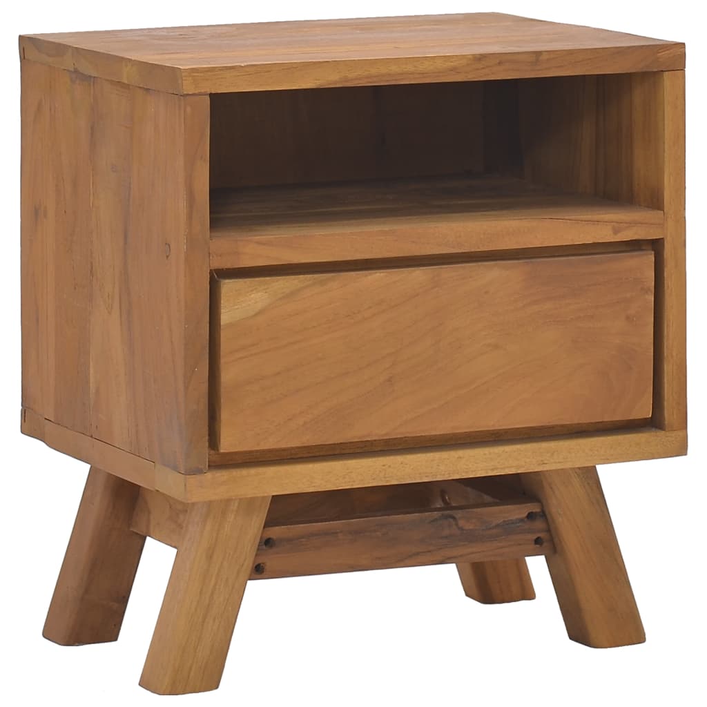 vidaXL Bedside Cabinet 15.7"x11.8"x17.7" Solid Teak Wood-0