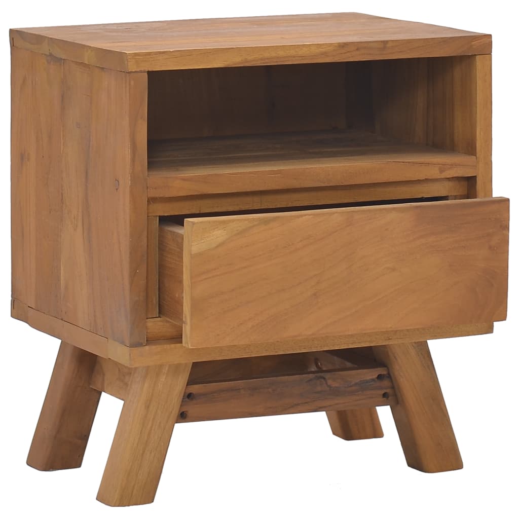 vidaXL Bedside Cabinet 15.7"x11.8"x17.7" Solid Teak Wood-8