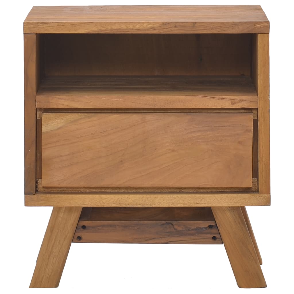 vidaXL Bedside Cabinet 15.7"x11.8"x17.7" Solid Teak Wood-1