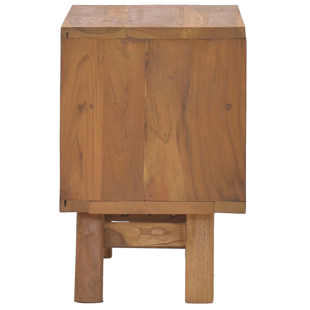 vidaXL Bedside Cabinet 15.7"x11.8"x17.7" Solid Teak Wood-2