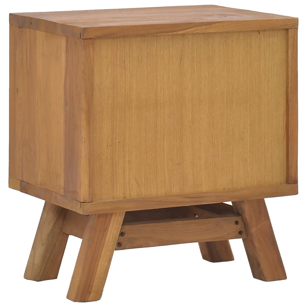 vidaXL Bedside Cabinet 15.7"x11.8"x17.7" Solid Teak Wood-3