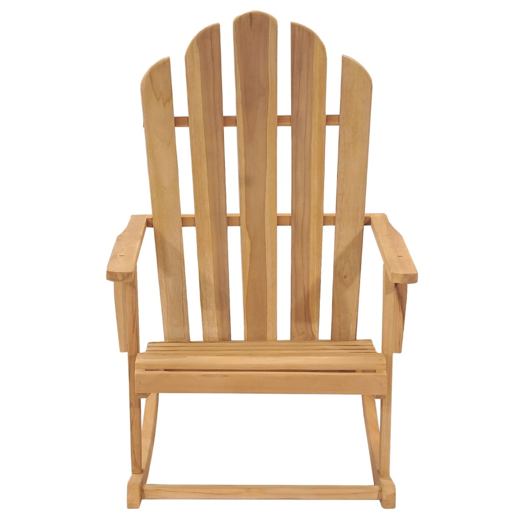 vidaXL Adirondack Rocking Chair Porch Rocker with High Back Solid Wood Teak-8