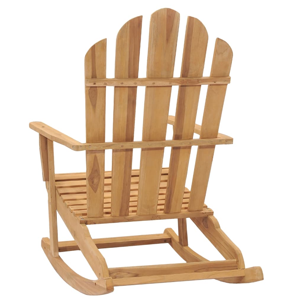 vidaXL Adirondack Rocking Chair Porch Rocker with High Back Solid Wood Teak-11