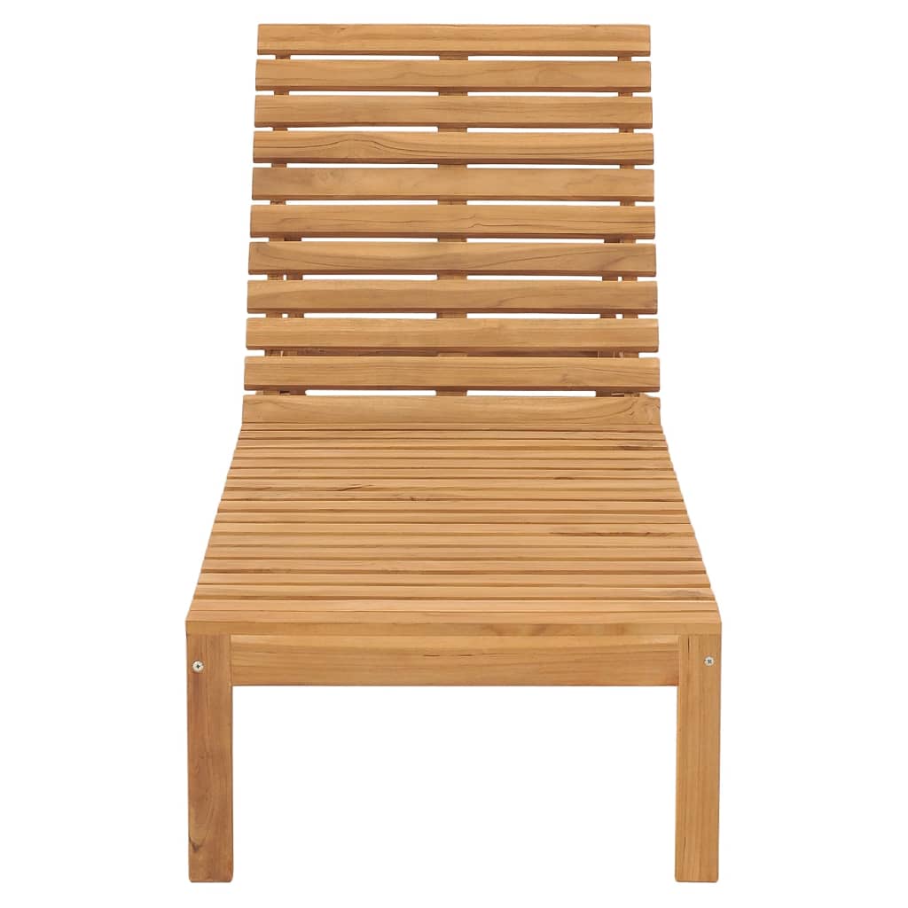 vidaXL 1/2x Solid Wood Teak Sun Lounger Patio Garden Lounge Bed Furniture-11
