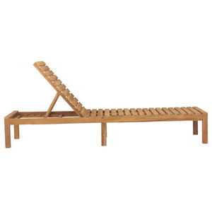 vidaXL 1/2x Solid Wood Teak Sun Lounger Patio Garden Lounge Bed Furniture-6