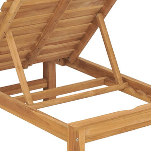 vidaXL 1/2x Solid Wood Teak Sun Lounger Patio Garden Lounge Bed Furniture-14