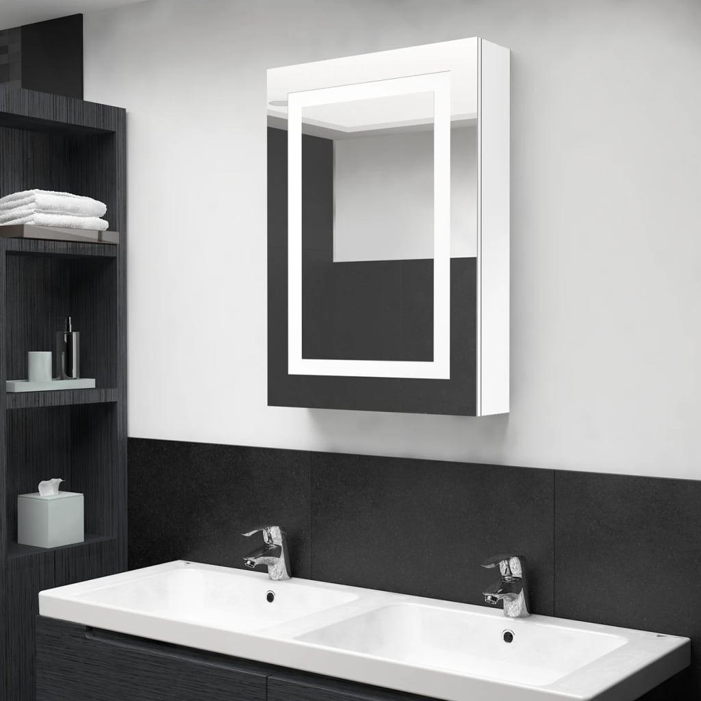 vidaXL Bathroom Cabinet Mirrored Bathroom Vanity Wall Mounted Medicine Cabinet-6