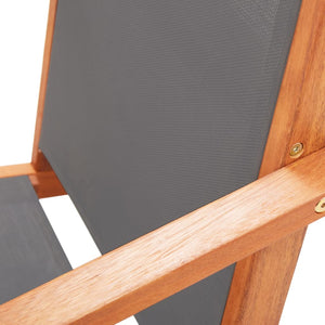 vidaXL Patio Chair Lounge Chair with Footrest Solid Wood Eucalyptus&Textilene-16