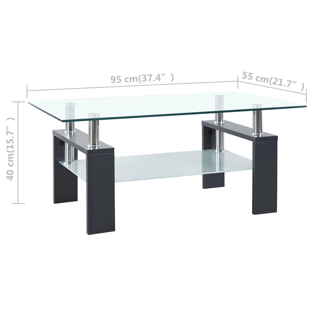 vidaXL Coffee Table End Table Sofa Table Living Room Furniture Tempered Glass-3