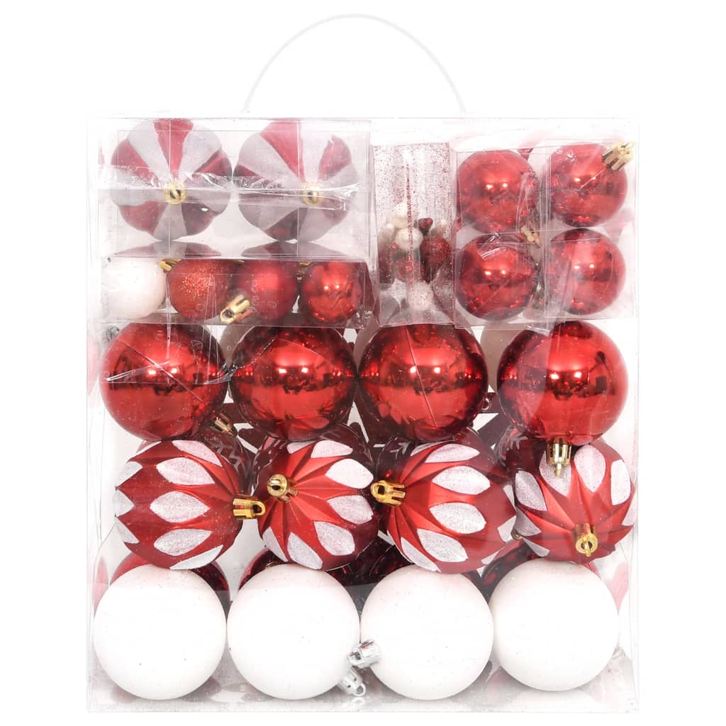 vidaXL Christmas Bauble Set Christmas Ball Ornament Decorative Bauble 65 Piece-1