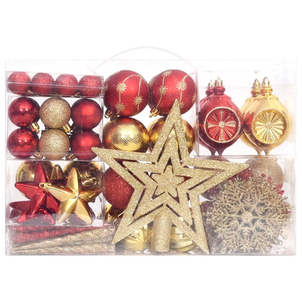 vidaXL Christmas Bauble Set Christmas Ball Ornament Decor Bauble 108 Piece-0