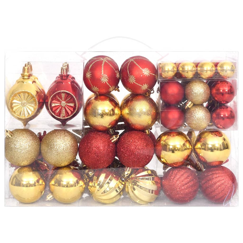 vidaXL Christmas Bauble Set Christmas Ball Ornament Decor Bauble 108 Piece-1