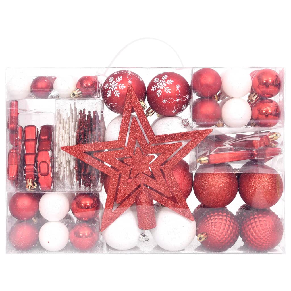 vidaXL Christmas Bauble Set Christmas Ball Ornament Decor Bauble 108 Piece-0