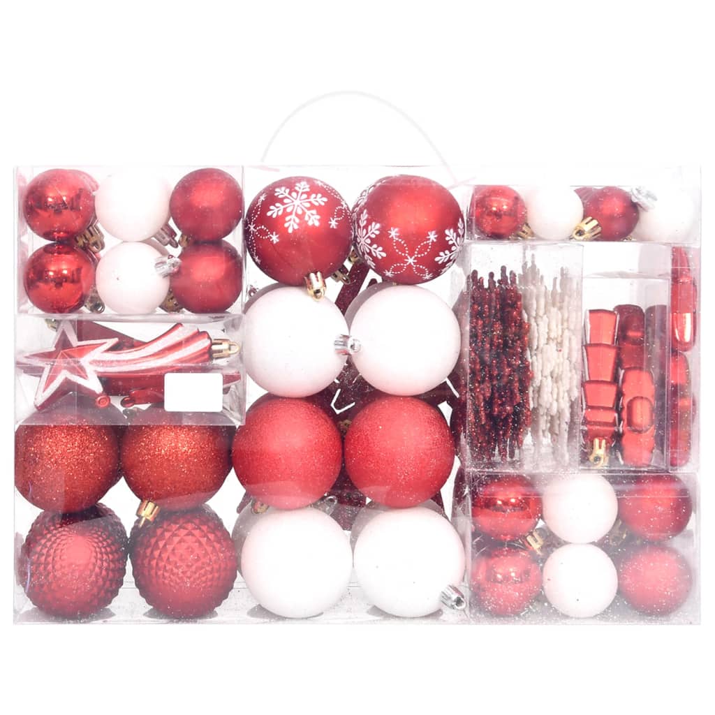 vidaXL Christmas Bauble Set Christmas Ball Ornament Decor Bauble 108 Piece-1