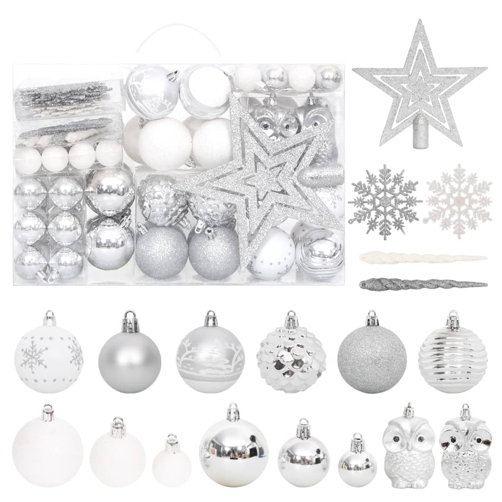 vidaXL Christmas Bauble Set Christmas Ball Ornament Decor Bauble 108 Piece-7