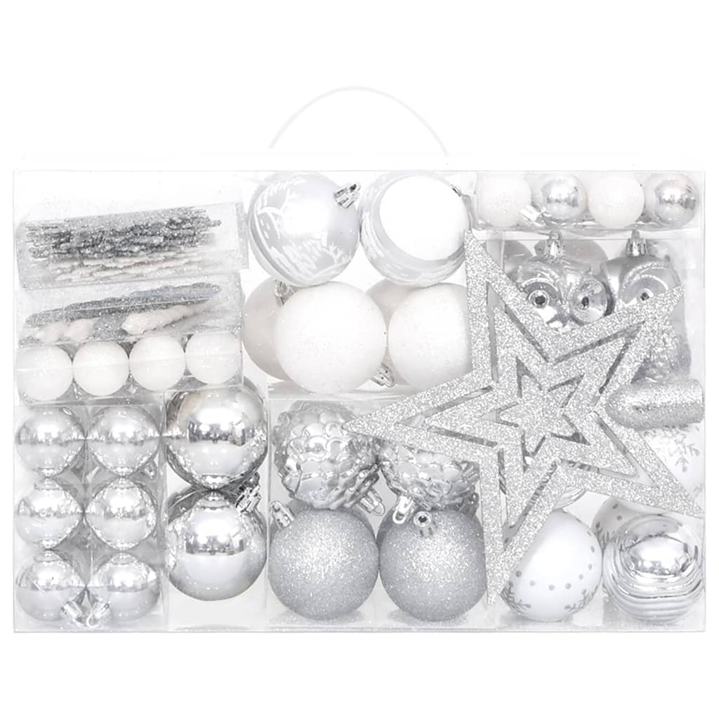 vidaXL Christmas Bauble Set Christmas Ball Ornament Decor Bauble 108 Piece-1