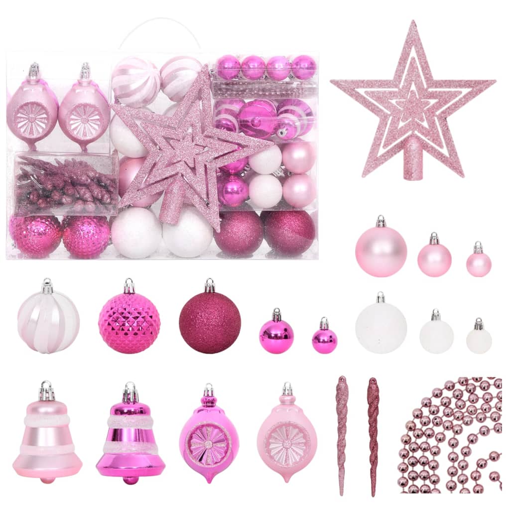 vidaXL Christmas Bauble Set Christmas Ball Ornament Decor Bauble 108 Piece-7