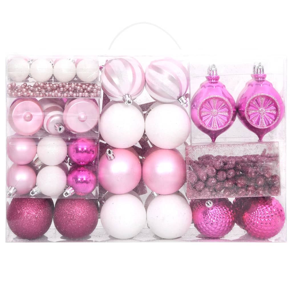 vidaXL Christmas Bauble Set Christmas Ball Ornament Decor Bauble 108 Piece-1