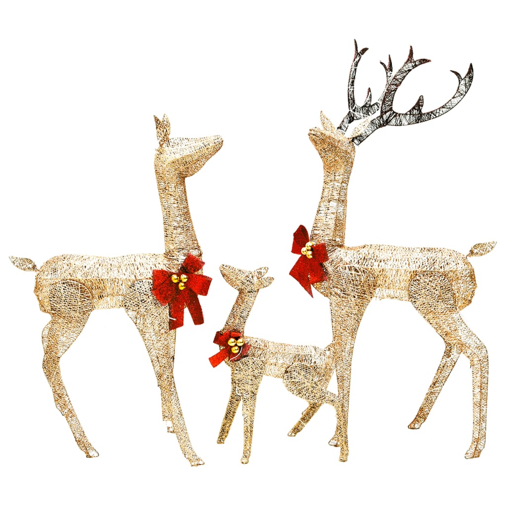 vidaXL Christmas Decoration Pre-Lit Christmas Reindeer Family with 201 LEDs-0