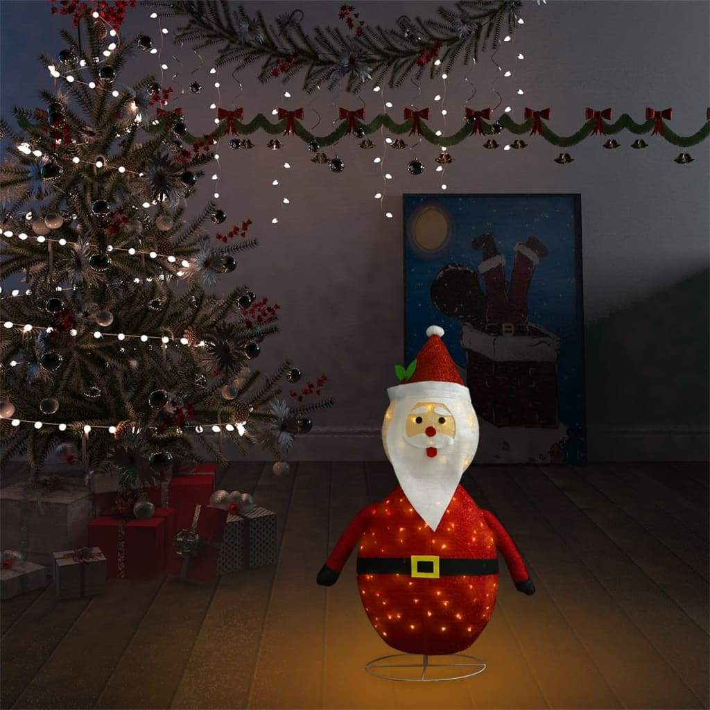 Decorative Christmas Santa Claus Figure LED Luxury Fabric 47.2"