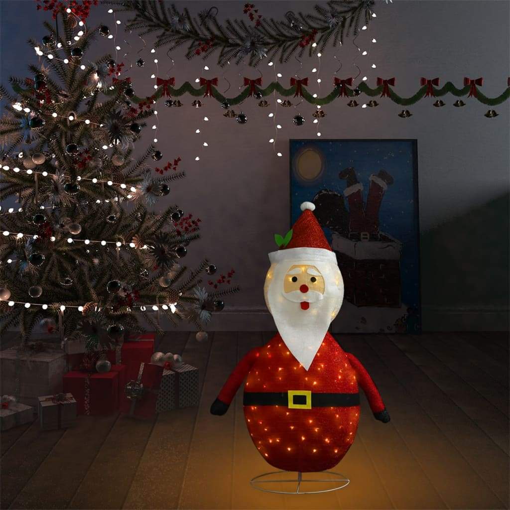 Decorative Christmas Santa Claus Figure LED Luxury Fabric 47.2"