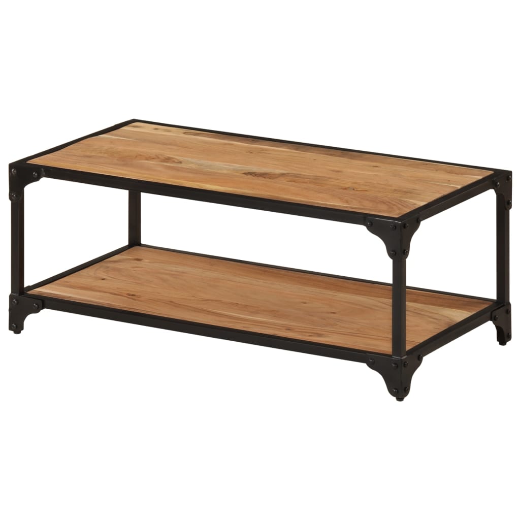 vidaXL Coffee Table 35.4"x17.7"x13.8" Solid Acacia Wood-7