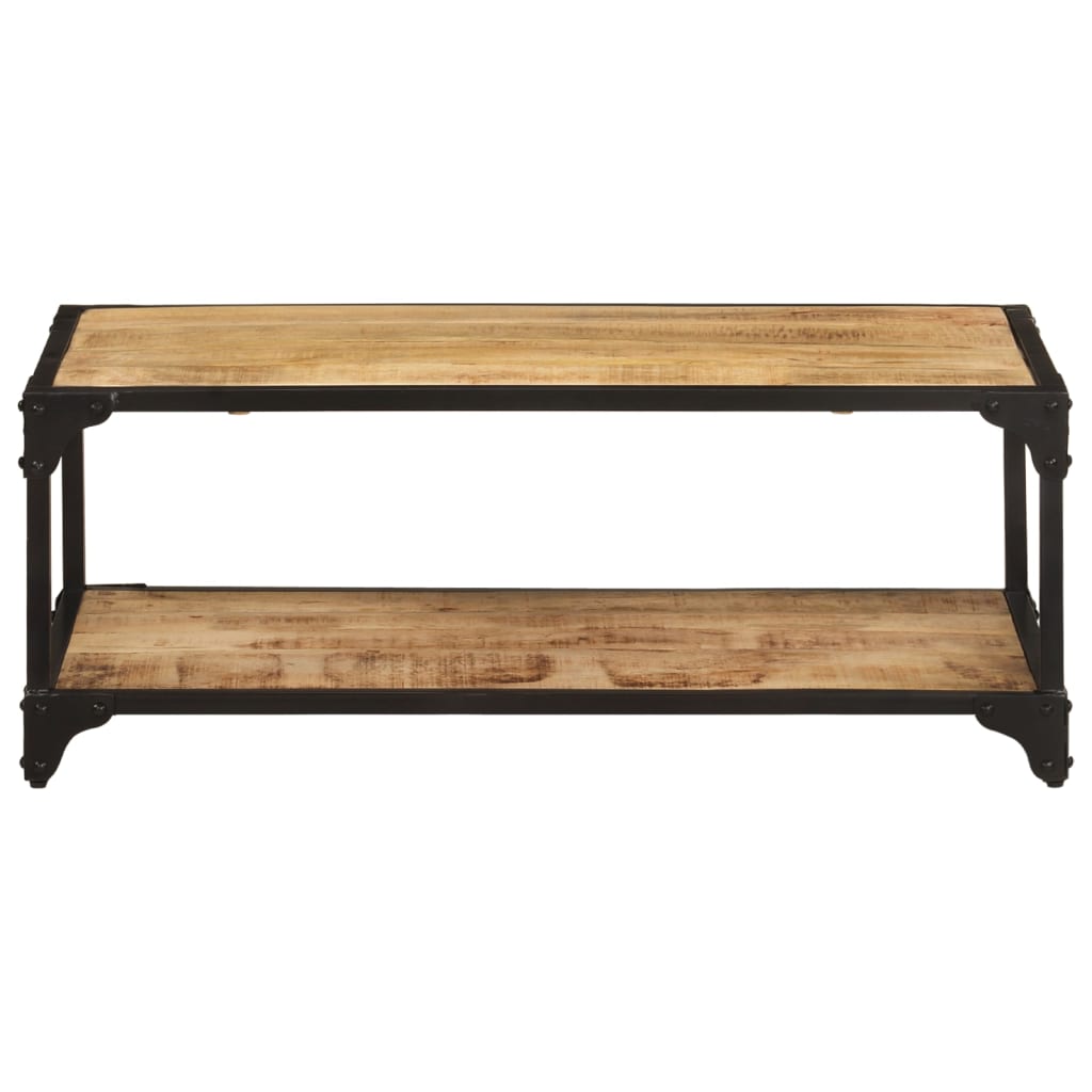 vidaXL Coffee Table 35.4"x17.7"x13.8" Solid Rough Mango Wood-0