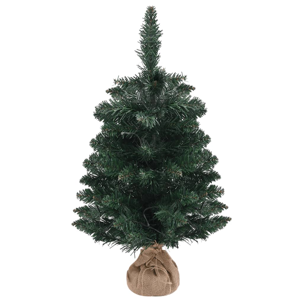 vidaXL Artificial Pre-lit Christmas Tree with Stands Decoration Green PVC-0