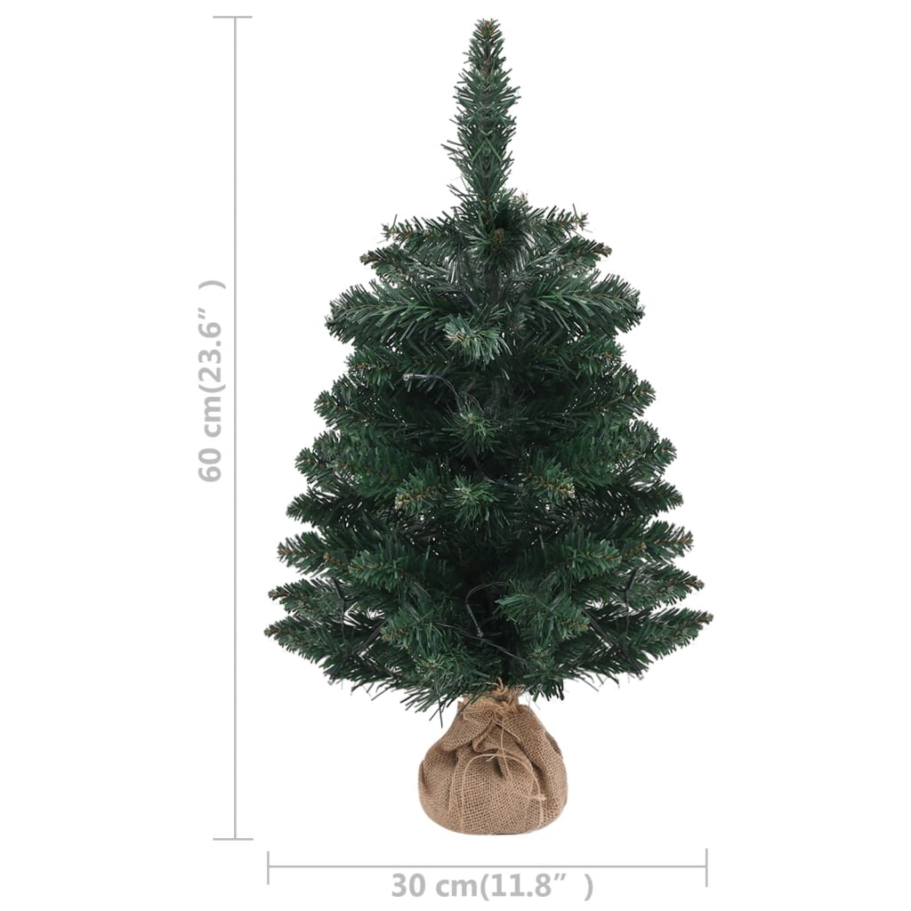 vidaXL Artificial Pre-lit Christmas Tree with Stands Decoration Green PVC-14