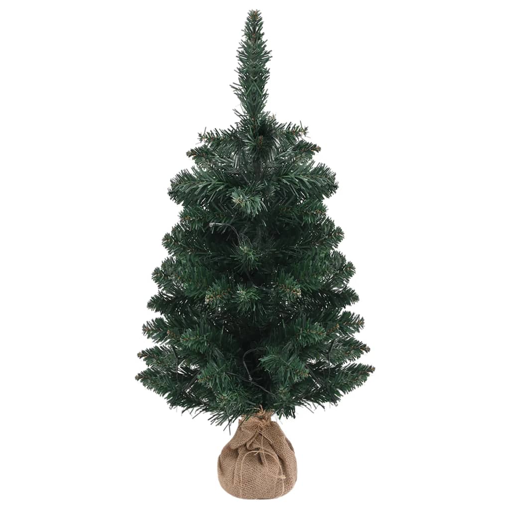 vidaXL Artificial Pre-lit Christmas Tree with Stands Decoration Green PVC-7