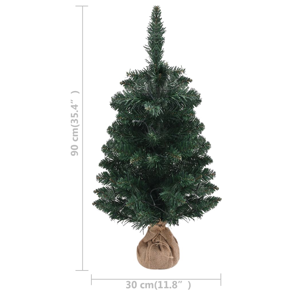 vidaXL Artificial Pre-lit Christmas Tree with Stands Decoration Green PVC-10