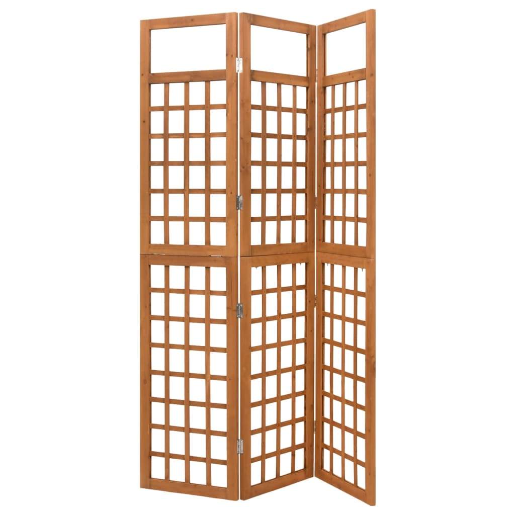 6-Panel Room Divider/Trellis Solid Fir Wood Gray 95.5"x70.9"