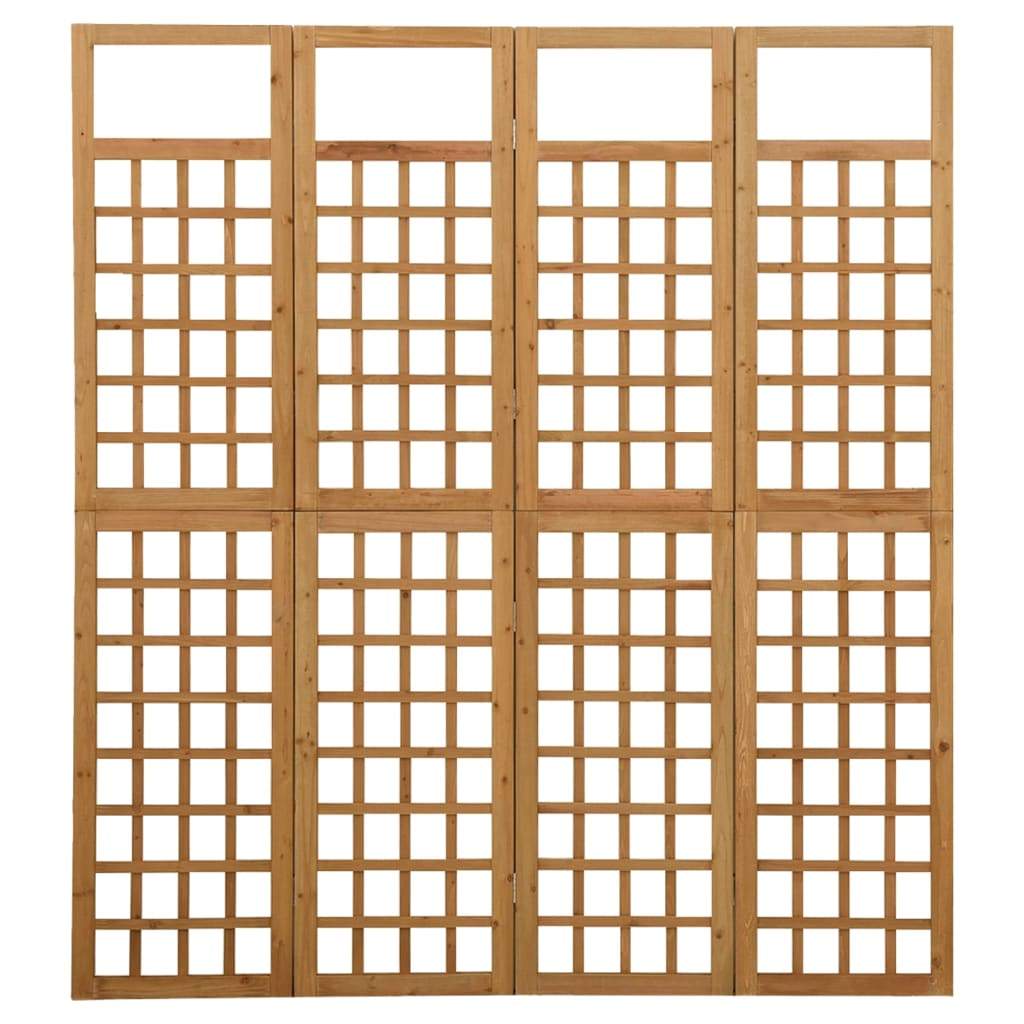 6-Panel Room Divider/Trellis Solid Fir Wood Gray 95.5"x70.9"