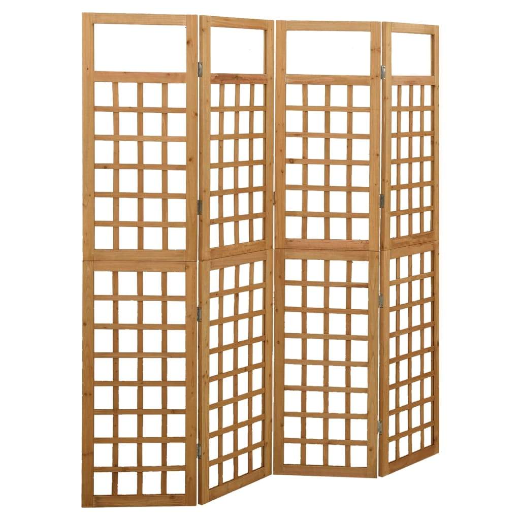 6-Panel Room Divider/Trellis Solid Fir Wood Gray 95.5"x70.9"