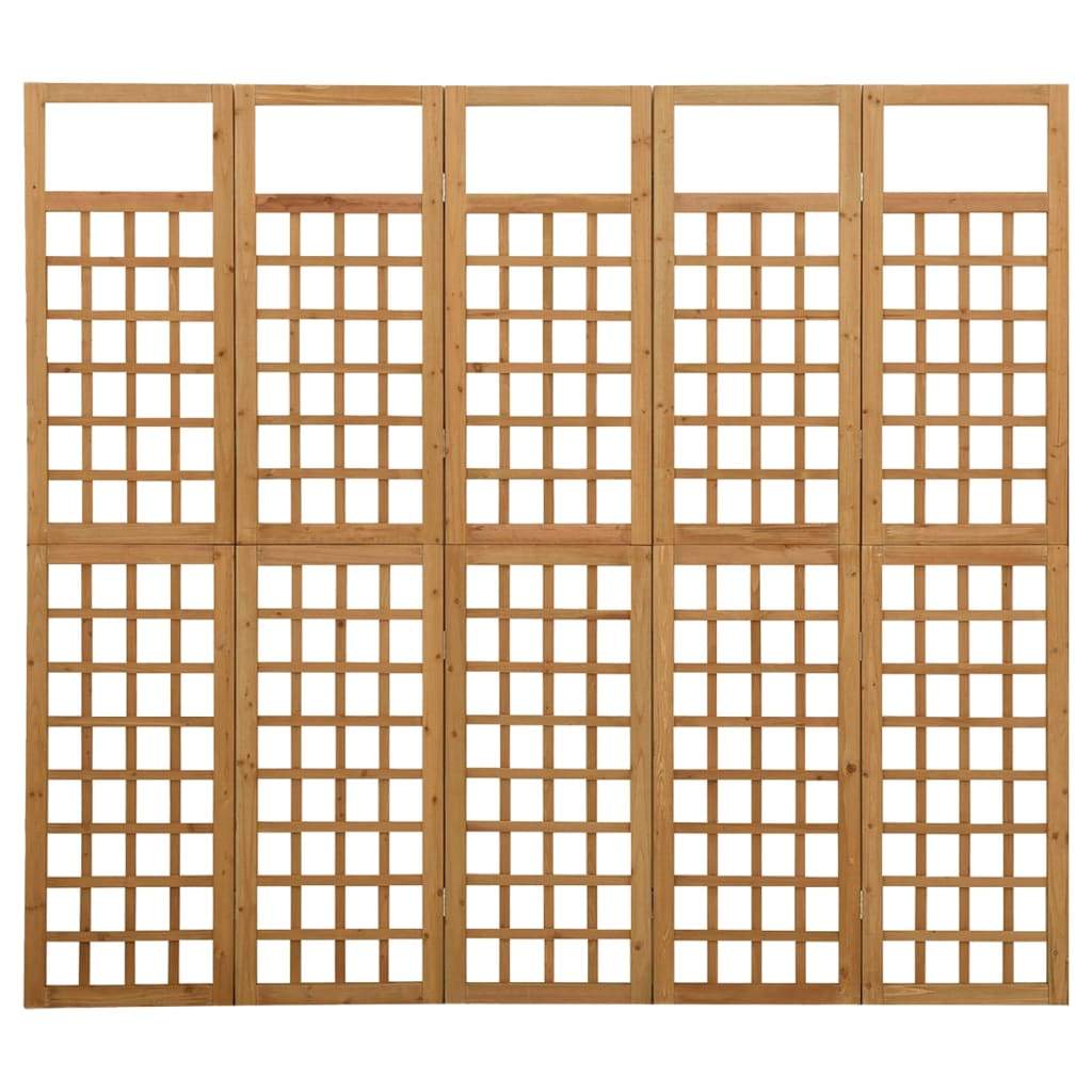 6-Panel Room Divider/Trellis Solid Fir Wood Gray 95.5"x70.9"