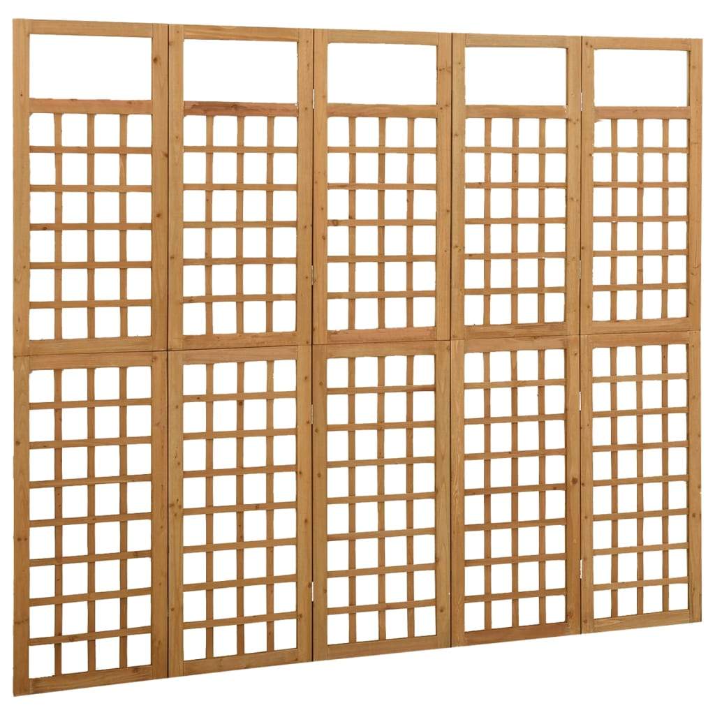 6-Panel Room Divider/Trellis Solid Fir Wood Gray 95.5"x70.9"