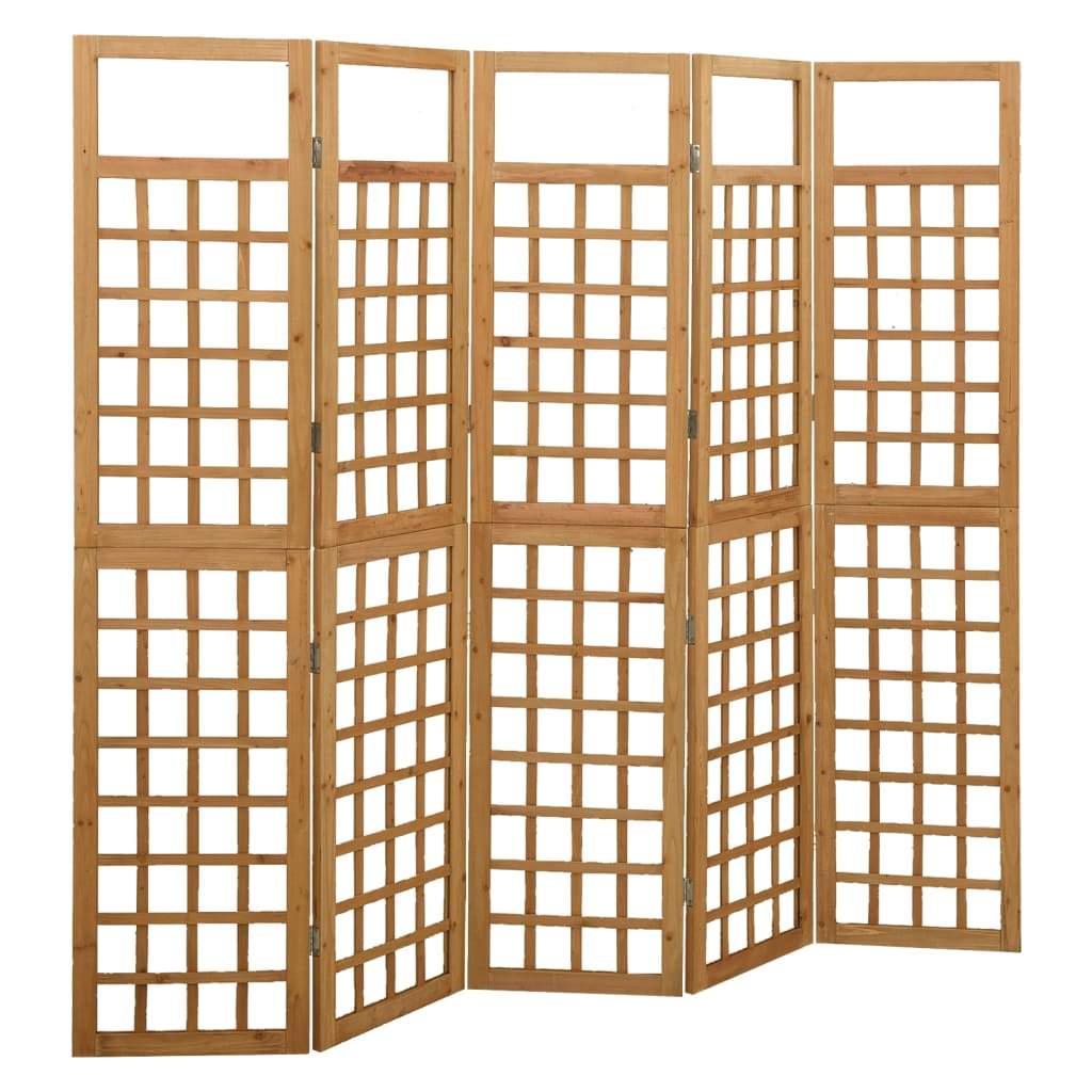 6-Panel Room Divider/Trellis Solid Fir Wood Gray 95.5"x70.9"