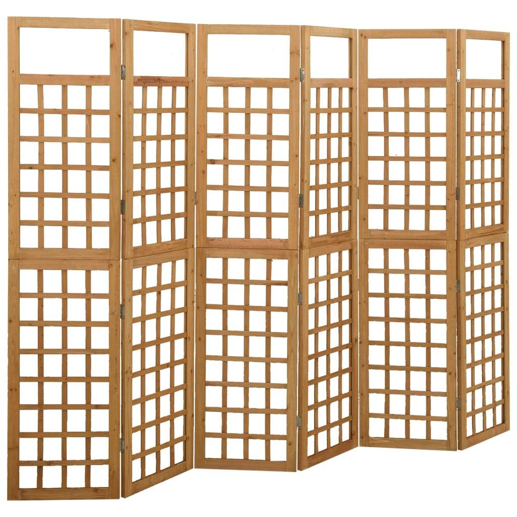 6-Panel Room Divider/Trellis Solid Fir Wood Gray 95.5"x70.9"