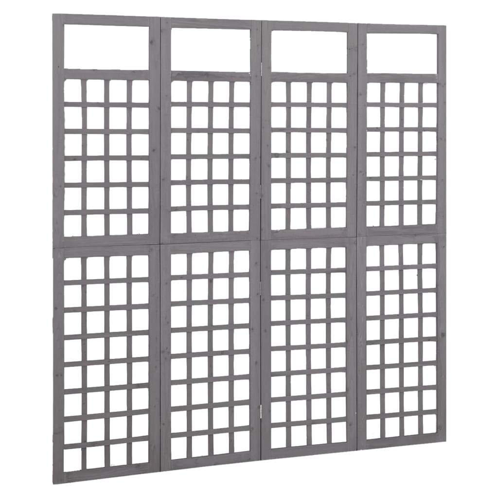 6-Panel Room Divider/Trellis Solid Fir Wood Gray 95.5"x70.9"