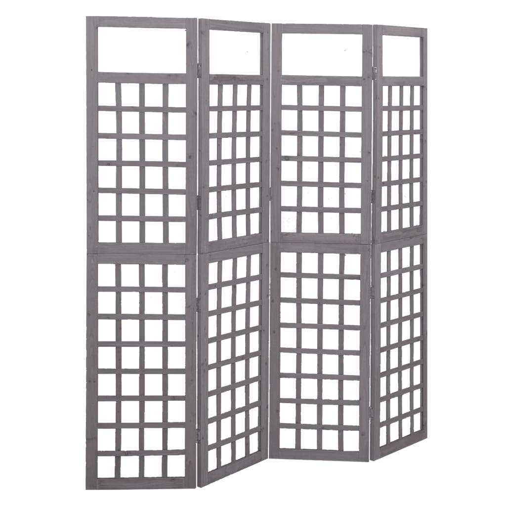 6-Panel Room Divider/Trellis Solid Fir Wood Gray 95.5"x70.9"