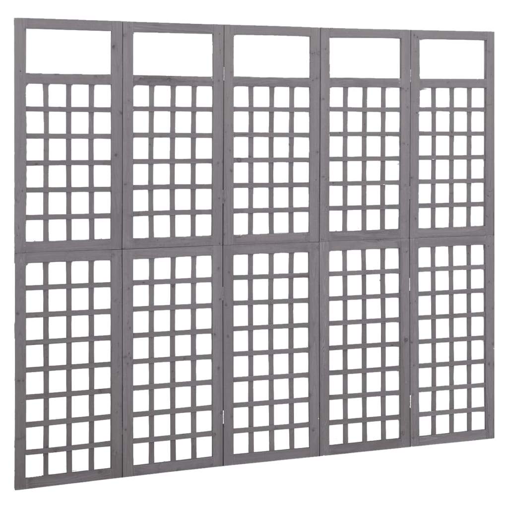 6-Panel Room Divider/Trellis Solid Fir Wood Gray 95.5"x70.9"