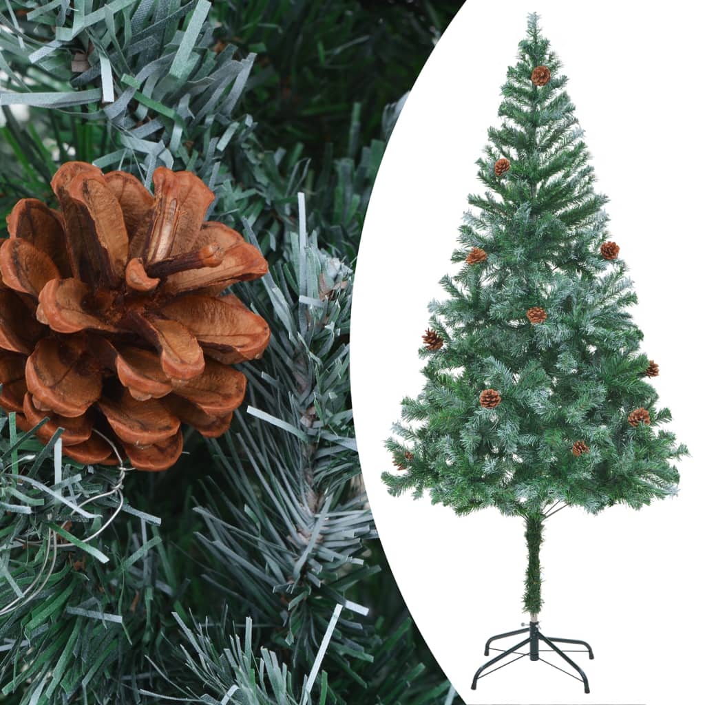 Frosted Christmas Tree with LEDs&Ball Set&Pinecones 59.1" Multi Colours